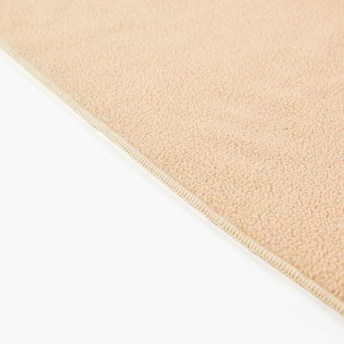 Myga Reversible Fleece Yoga Blanket - Soft, Warm & Lightweight Blanket for Yoga, Meditation and Relaxation - Machine Washable & Cozy Throw for Home & Travel - Large, 200cm x 145cm (Sand) — view 5
