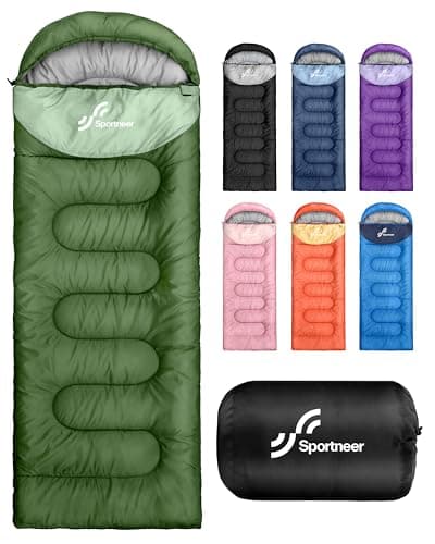 Sportneer Sleeping Bags for Adults - Kids Sleeping Bag 3-4 Season Lightweight Backpacking Sleeping Bag Cold Weather & Warm, Compact, Single Adult Girls Boys Camping Sleep Bag