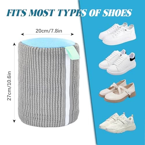 BieMian 360° Zipper Mesh Shoe Wash Bag for Machine - grey — view 2
