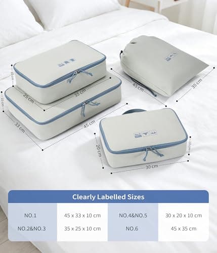 ECOHUB Packing Cubes 6 Piece Set, Smart Organiser with Labels, Recycled — view 4