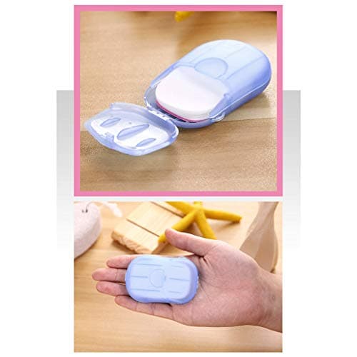 Paper Tablets Soap Travel Disposable 40 Hand Wash 2PCS Portable Toilet Kitchen，Dining & Bar Bathroom Organizer (Sky Blue, One Size) — view 4