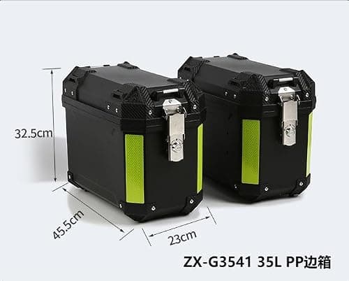 Garvee Universal Motorcycle Hard Side Pannier Boxes 30L Waterproof Hard Saddlebags, Durable Aluminum/PP Construction with Lock and Brackets, Helmet Bag Compatible, Secure Motorcycle Luggage Storage — view 2