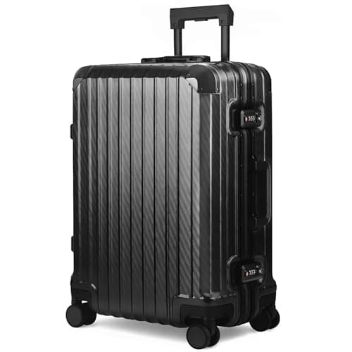 LUGG Solo Explorer 20 Inch Cabin Suitcase with Protection Cover - Alluminium Hard Frame Trolley, 37L Lightweight Travel Luggage, 360° Spinner Wheels, TSA Lock, Scratch & Water Resistant (55x38x22cm)