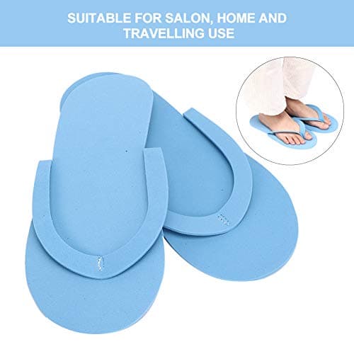 12 Pair Disposable Flip Flops, Portable Spa Slippers for One Size, Non-Slip Pedicure Slipper for Home Travel and Beauty Salon, Foam Sandal with Light Weight(39 * 20 * 9cm-Blue) — view 5