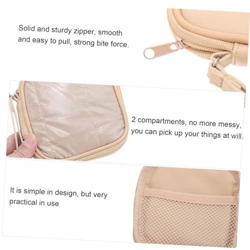 FRCOLOR Bag Organiser Small Travel Electronic Case, Digital Accessories Storage Pouch for USB Cables and Power Adapters, 2 Compartments, Smooth Zipper, Wear-resistant, Portable — view 4