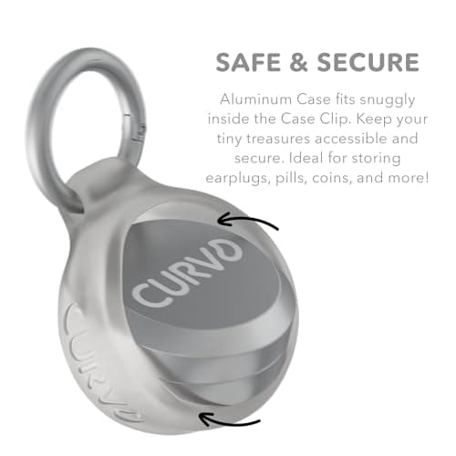 CURVD Premium Carrying Case - Durable Travel Keychain Container, Waterproof Holder for Earplugs, Pills, Coins Compatible with Loop, Eargasm & Vibes, Mini Purse Pill Box Container (Cloud) — view 4