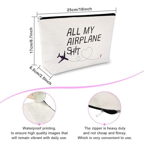 Flight Attendant Gifts Makeup Bags Pilot Gift Air Stewardess Cosmetic Bag Traveling Present for Stewardess Crew Flight Student Graduation Presents Cosmetic Bag Christmas Birthday Gift for Attendant — view 2