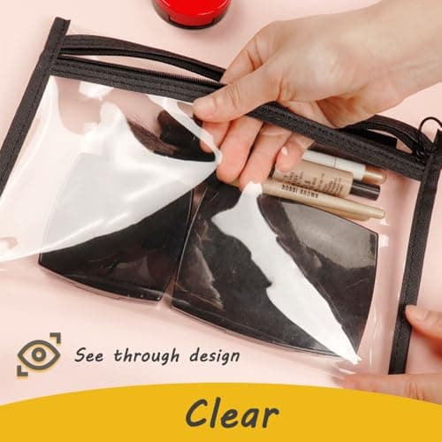 Aieino 2pcs Toiletry Bags Clear Travel Makeup Bag Airport Security Approved — view 5