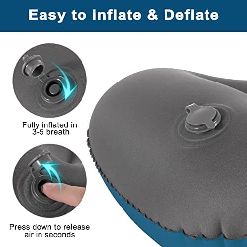 Eono Ultralight Inflatable Camping Pillows for Adults, Compressible Compact Travel Inflatable Pillow, Comfortable Ergonomic Blow Up Air Pillow for Camping, Hiking, Beach, Fishing — view 5