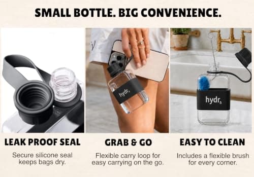 hydr Mini Flat Water Bottle for Handbags | 240ml Slim Leakproof BPA-Free Tritan Small Water Bottle — view 4
