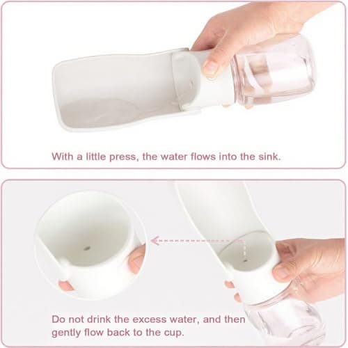 Canareen Foldable Travel Dog Water Bottle for Dog Cat Outdoor(White, 350ml) — view 4