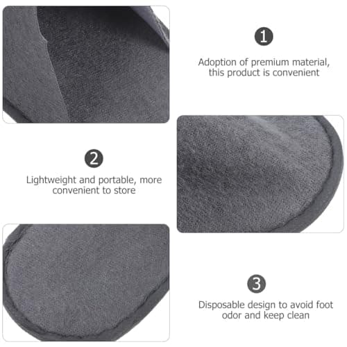 Healvian Disposable Hotel Slippers Portable Folding Spa Slippers Non-Slip Home Indoor Slippers for Travel Airline Salon Short Term Stay 10 Pairs — view 6