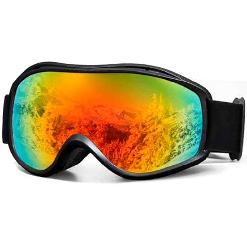 SPOSUNE OTG Ski Goggles Men Women, Over Glasses Anti Fog Snowboard Goggles, UV Protection Snow Goggles for Adult & Youth | for Universal Face