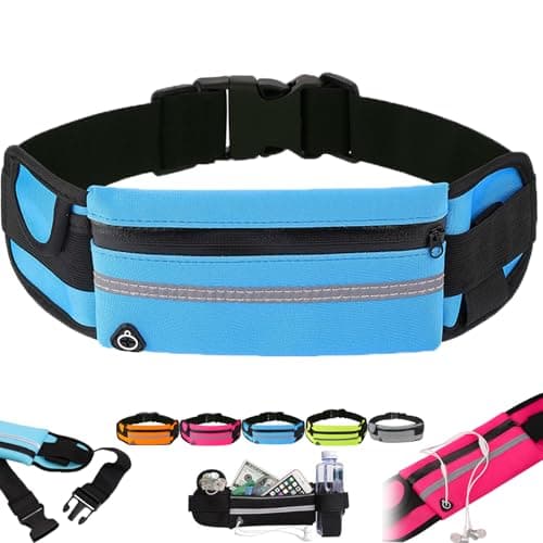 Anti-Theft Invisible Waist Bag, Travel RFID Fanny Pack for Women Anti Theft, Athleisure Travel Belt Bag with Water Bottle Strap, Multifunctional Wallet Bum Bags for Men (Blue)