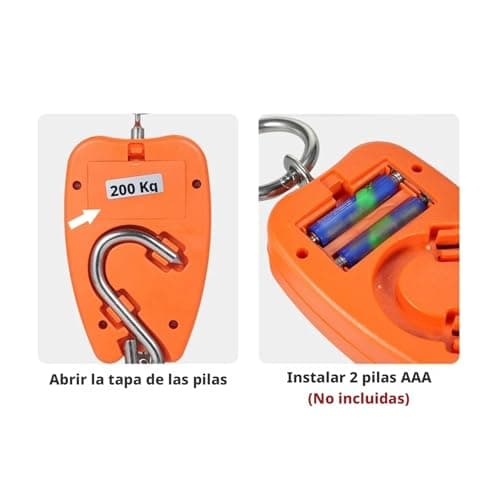 200KG Digital Crane Scales Industrial Hanging Scale Heavy Duty Hook Handheld Stainless Steel Electronic Weighing for Construction, Factory(Orange) — view 5