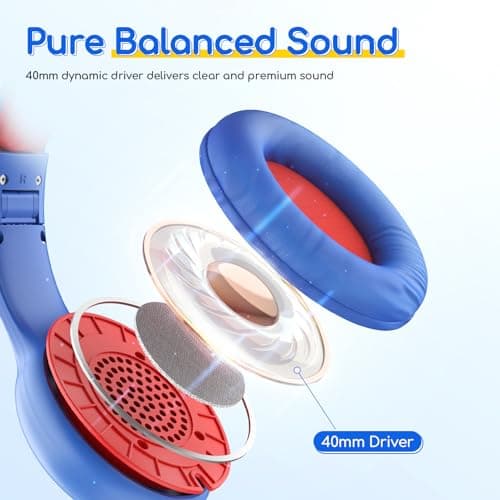 EarFun Kids Headphones Wired with Mic, 85/94dB Volume Limit — view 6