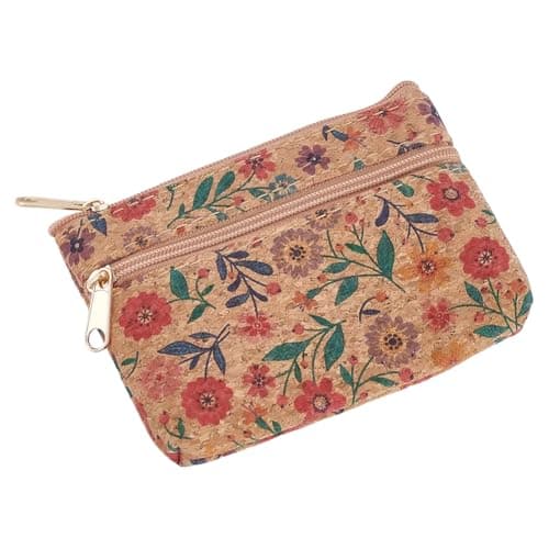 GORGECRAFT Cork Cosmetic Bag Makeup Case with Zipper Travel Cork Clutch Vegan Bag Sustainable Small Wallet Pouch Cosmetic Toiletry Organizer
