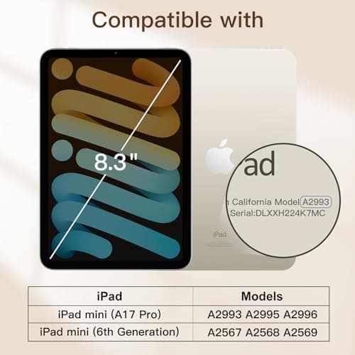 JETech Magnetic Case for iPad mini A17 Pro/6th Gen (2024/2021), Misty Green — view 2