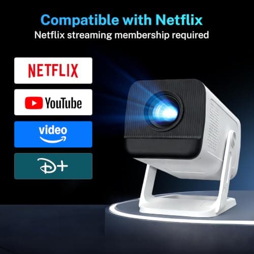[Netflix-Licensed 4K Supported] Mini Smart Projector Android13 Voice Remote — view 3