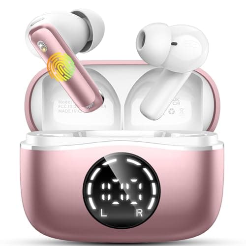 Donerton Wireless Earbuds Bluetooth 5.4, 4 ENC Noise Cancelling Microphone, Bluetooth Earphones HiFi Stereo Deep Bass, 50H Playtime LED Display, IP7 Waterproof Fast Charge in-Ear Headphones
