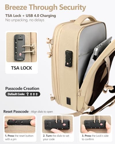 Zurligi Vacuum Travel Backpack with Pump, 40-70L Expandable — view 6