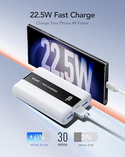 VRURC Power Bank 20000mAh Portable Charge Fast Charging USB C — view 3