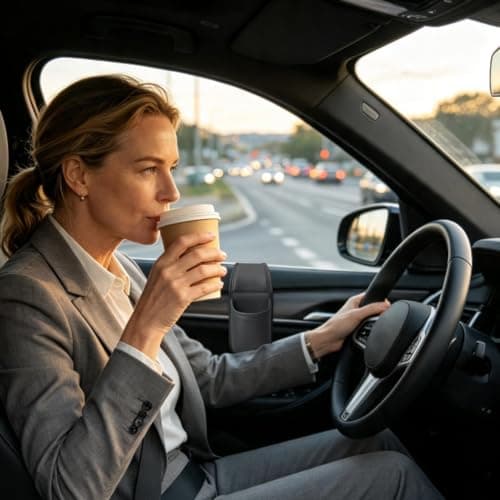 Car Door Storage Pocket, Leather Cup Holder for Car — view 6