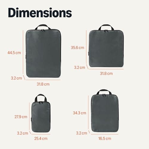 Amazon Essentials Ultralight Compression Packing Cubes, Recycled Fabric, 2 Zippers, 4-Pack, Grey, for Suitcases or Backpacks — view 5