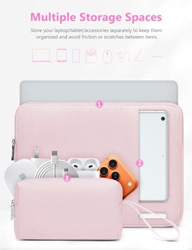 HYZUO 14-15 Inch Laptop Case Sleeve Bag Set for MacBook Air M5, Pale Pink — view 2
