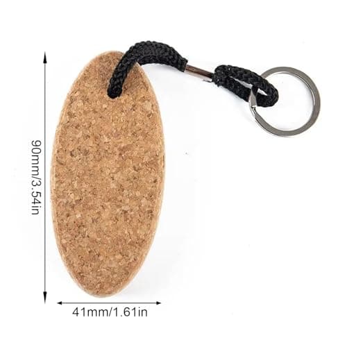 Cork Floating Keychain with Rubber Rope for Swimming, B, A — view 3