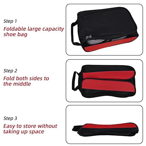 Portable Golf Shoe Bag Outdoor Travel Zippered Waterproof&Breathable Carrier Bags for Men and Women — view 3