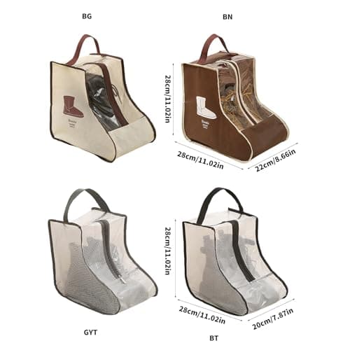 4Pieces Clear Shoe Protector Bags for Short, Beige1 — view 3