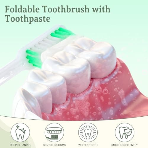 Travel Toothbrush, Individually Packaged, 5 Colors, Foldable Storage, Travel Toothbrush Kit Suitable for Camping, Hotels (10-Pack) — view 5