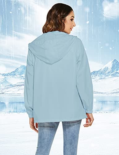 Rapbin Trench Coats for Women Waterproof Summer Jackets Packable Raincoat — view 2