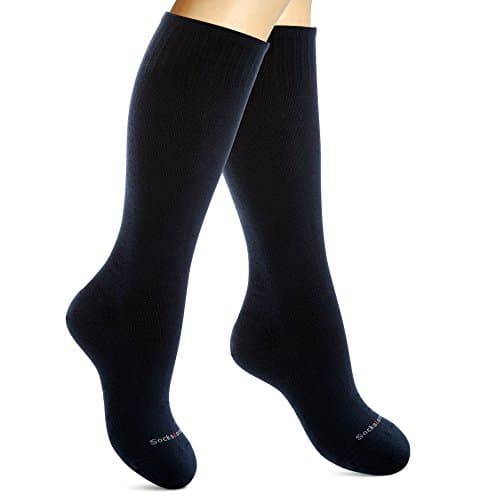 SocksLane Cotton Compression Socks 15-20 mmHg Class 1 Support Knee-High (Navy Blue, Small-Medium)