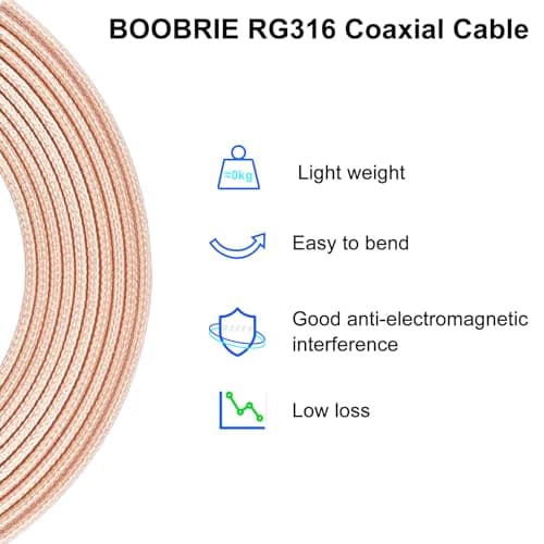 Boobrie SMA Male to TS9 Female Adapter Cable 15CM TS9 Female to SMA Male RG316 Coaxial Cable Low Loss Antenna Cable for 3G 4G LTE Hotspot Router WiFi Pack of 2 — view 6