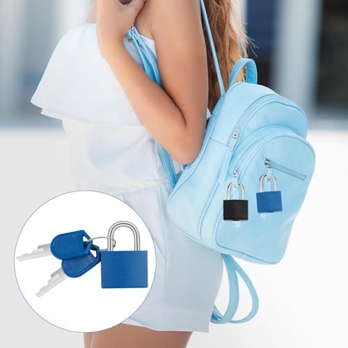 6 Pack Multicolor Luggage Locks Suitcase Locks with Keys, Small Padlocks Travel Padlocks for Luggage Bag School Gym Lockers Laptop Bag — view 6