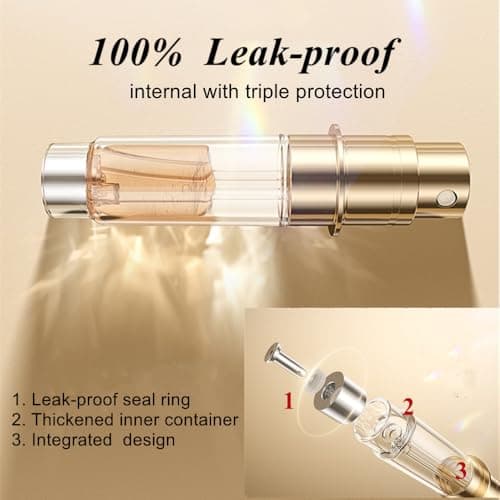 Aurdox Perfume Atomiser, Refillable & Portable Travel Perfume Bottle with Bottom Pump, Luxurious Small Atomiser Spray Bottle, Cologne Dispenser for Women and Men, Leaking Proof, 5 ml — view 3