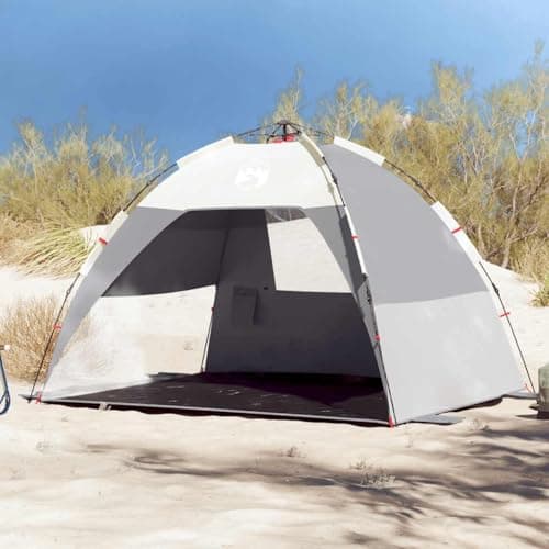 vidaXL Beach Tent 2-Person Grey Quick Release Waterproof — view 2