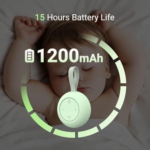 Portable Baby Sound Machine [White Noise for Babies Kids Adults][Sleep Soother][Timer Function][12 Soothing Sounds] 15 Hours Battery Life, Travel,Registry Gift,Shower,Clips on Baby Stroller. Mint — view 2