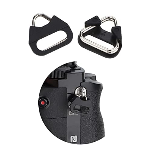Leftfoto 4pcs Camera Strap Ring Stainless Steel Triangular with Plastic Cap for Camera Shoulder Strap (Black) — view 5
