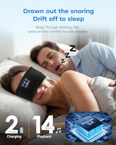 MUSICOZY Breathable Sleep Headphones Bluetooth Headband for Side Sleepers — view 3