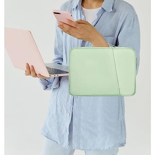 9-11 Inch Tablet Sleeve Case for 2023 Amazon Fire Max 11 Inch/Fire HD 10 Plus & Fire HD 10 Plus Kids Pro 10.1", 11-Inch iPad Pro M4 / Air 11 M3 M2 2025 2024/iPad 11th Tablet Carrying Bag(Green) — view 6