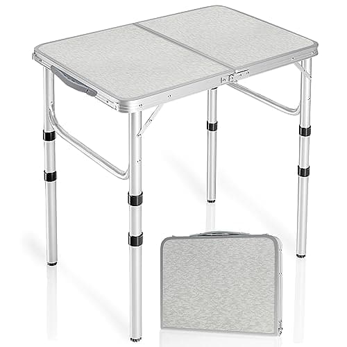 REDCAMP 2ft Folding Camping Table, Adjustable Height，3 Heights (26/50/66)