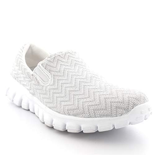 Get Fit Women’s Slip-On Walking Shoes - Lightweight Breathable Trainers with Memory Foam - Casual Work Sneakers - Comfortable Gym, Travel & Everyday Wear - Navy - UK6/EU51 — view 2