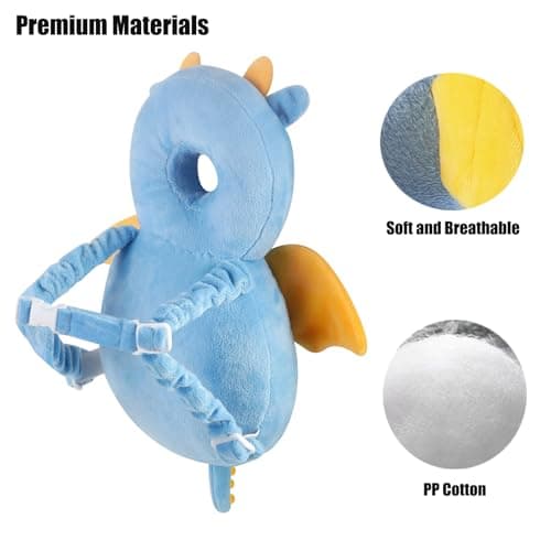 PandaEar Baby Head Protector Backpack, Toddler Walking Head Protectoion for Baby, Adjustable Head Protection Backpack Pad Cushion (Blue) — view 5