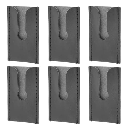 KICHOUSE 6pcs Safety Razor Head Cover Pu Leather Razor Head Protector Compact Stylish Sleek Design Resists Wear and Tear Men’s Grooming Travel Shaving Accessories