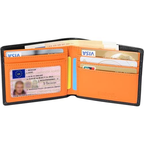 Hoobest RFID Blocking Genuine Leather Wallet Men Slim Wallet Travel Wallet — view 2