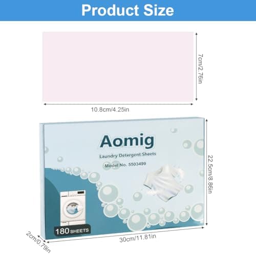 Aomig Laundry Detergent Sheets, 180 Sheets Ultra Concentrated Laundry Detergent Sheet, Deep Stain Removal Laundry Detergent Strips, Eco-friendly Strip Laundry Soap Sheet for Home Travel-Lavender Scent — view 2