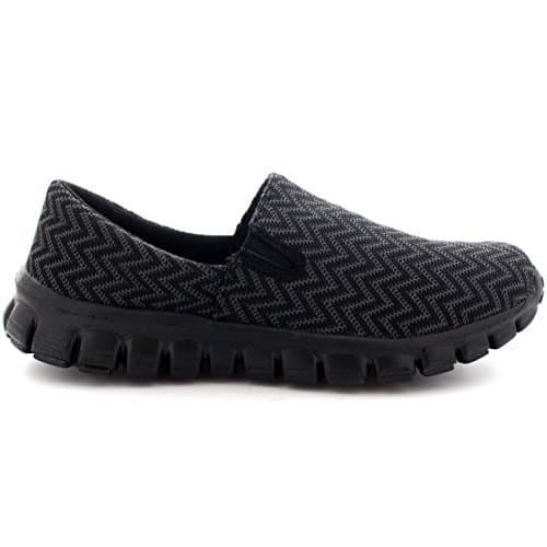 Get Fit Women’s Slip-On Walking Shoes - Lightweight Breathable Trainers with Memory Foam - Casual Work Sneakers - Comfortable Gym, Travel & Everyday Wear - Black - UK4/EU37 — view 5